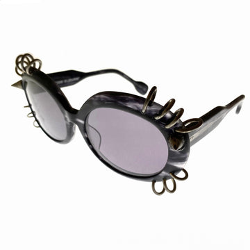 Black Ink (Matt)(Acetate) with Rings and Studs<br>ブラックインク(マット)(アセテート製)・リングスタッズ付き